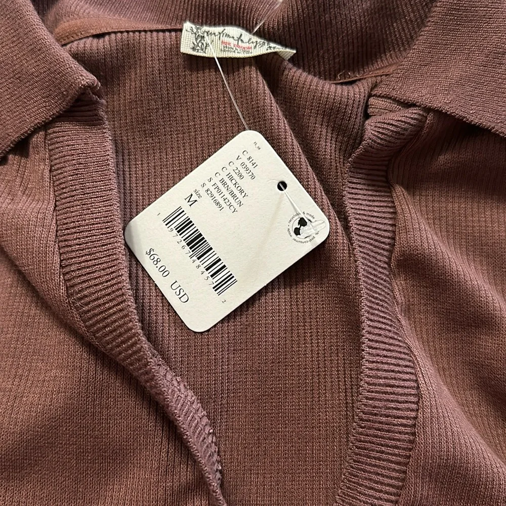 Free People Do It Right Bodysuit in the color Hickory.  NWT size Medium.